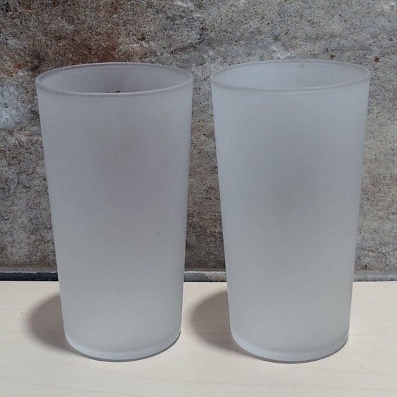 Vintage Square Dance Highball Federal Frosted Glass Tumblers Set of 2 - Picture 4 of 10